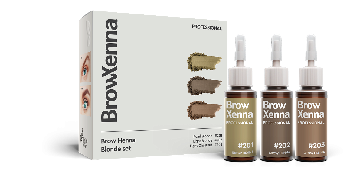 BrowXenna® Brow Henna Set Blonde (Vials, 3 x 10 ml)
